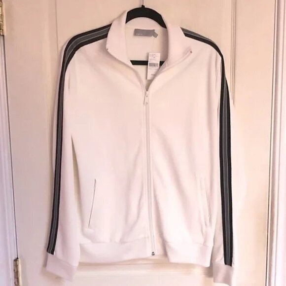 🆕 VINCE men’s zip front white track jacket NWT - Picture 10 of 10